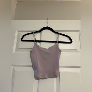Garage Lilac Purple Ribbed Cropped Tank Top Size XS